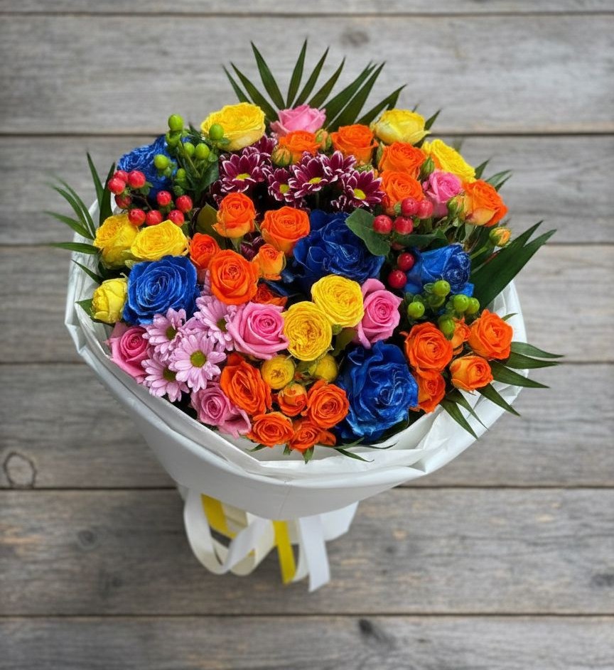 Букет цветов из: Розы и Хризантемы в Сватково