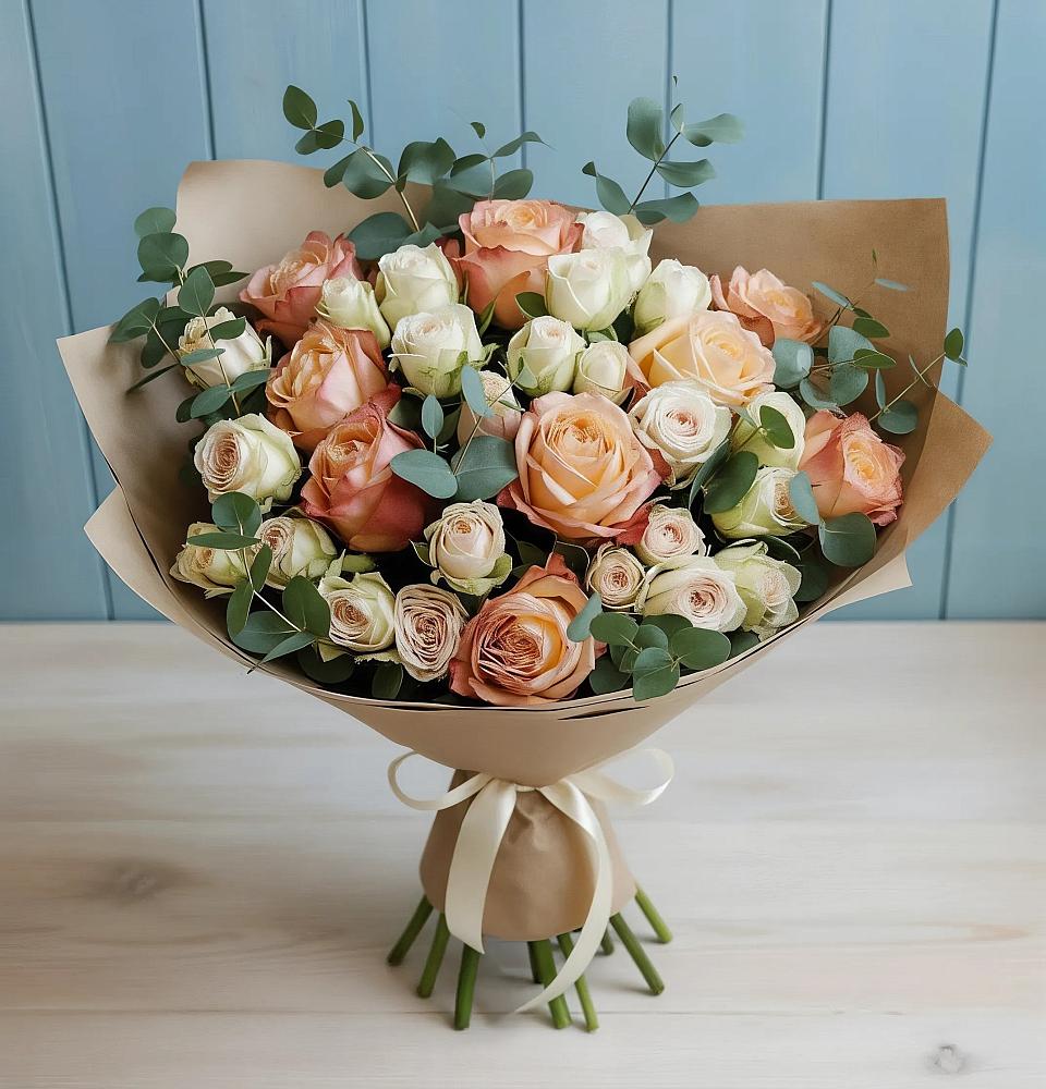 Букет цветов из: Альстромерии и Розы в Сватково