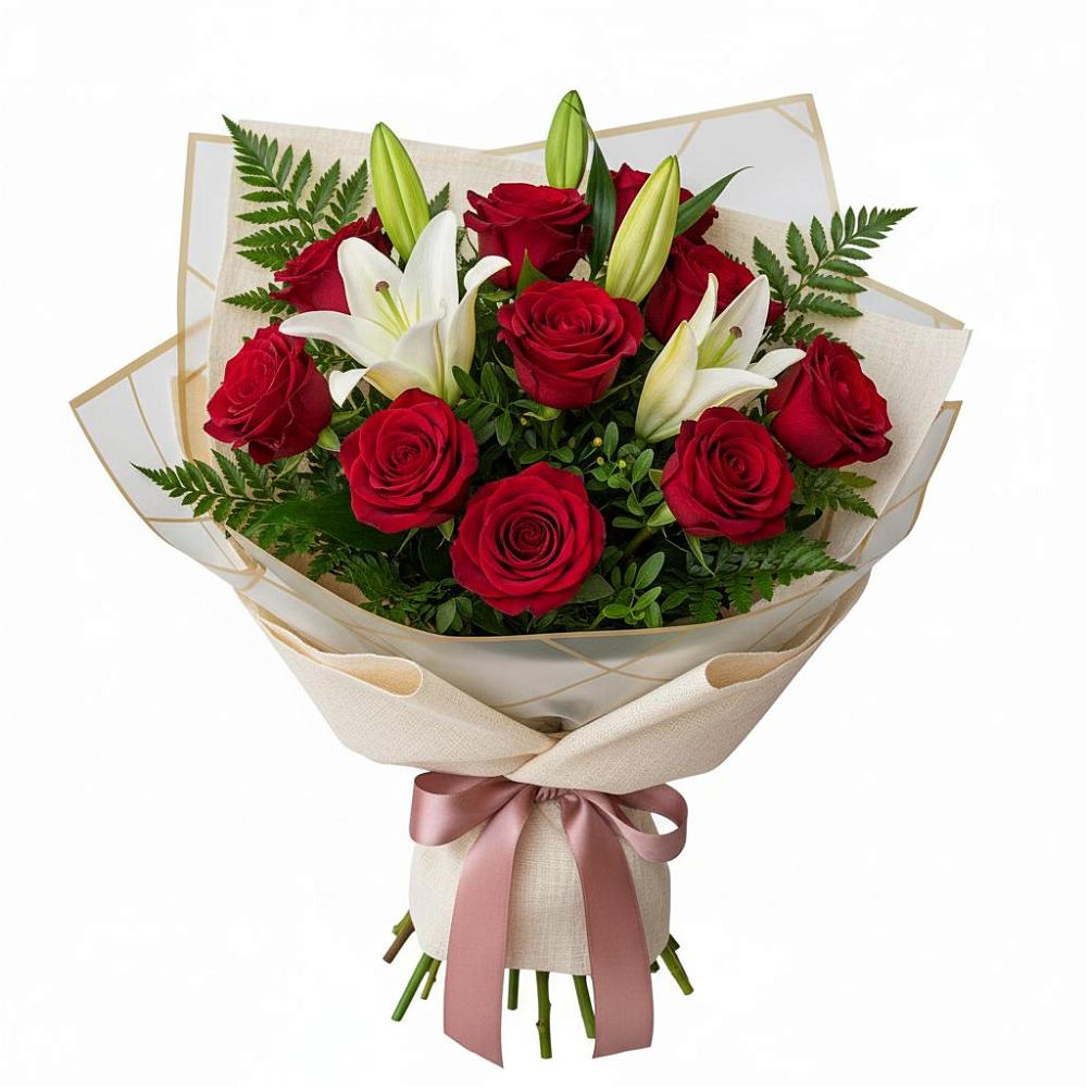 Букет цветов из: Лилии и Розы в Сватково