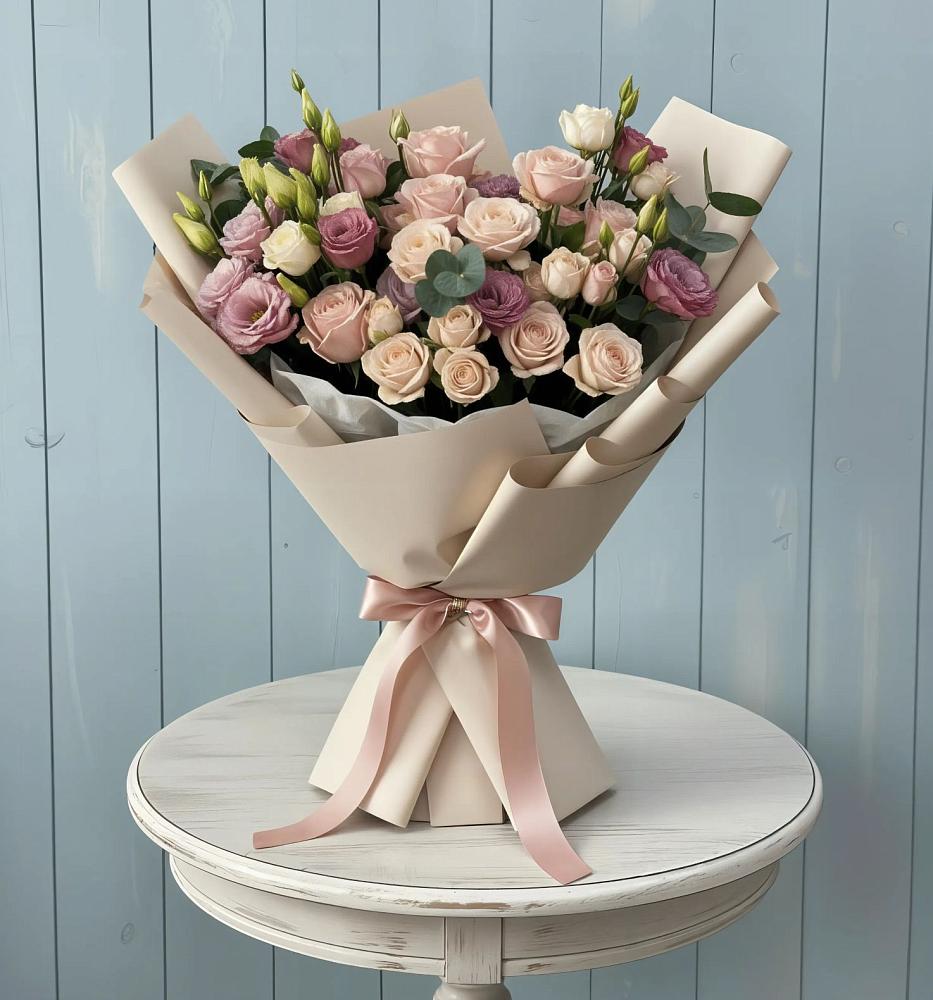 Букет цветов из: Розы и Лизиантусы в Сватково