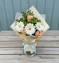 Букет цветов из:  Герберы, Розы и Хризантемы в Сватково